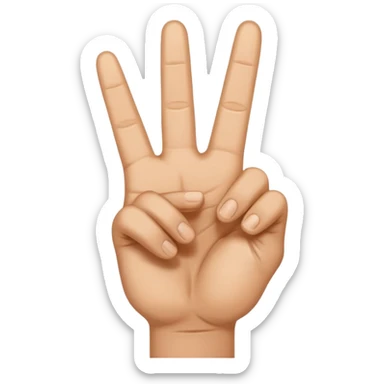 peace sign emoji hand sticker