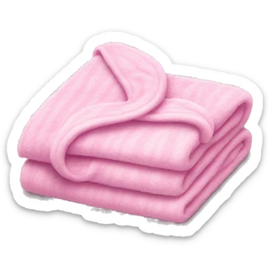 Pink fluffy folded blanket  sticker