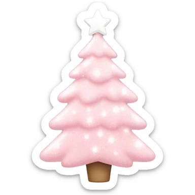 Light pink Christmas tree with white sparkly ornaments  sticker