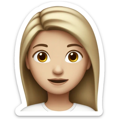 Girl whit white skin and brown hair sticker