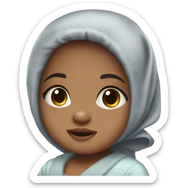 black haired newborn baby girl sticker