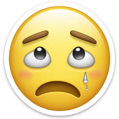 Emoji of sad face with tears sticker