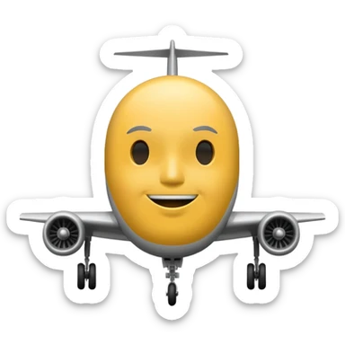 plane take off face on right sticker
