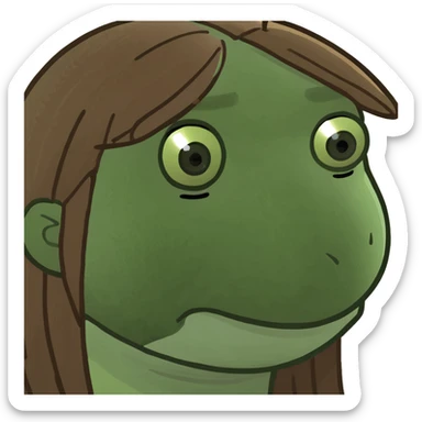 Girl with brown skin, brown straight hair, and brown ryes sticker