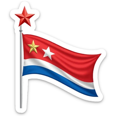 Bandeira do Pará em cor vermelho e um banco n vertical e uma estrela dourada no centro sticker