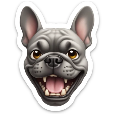 grey angry frenchie sticker