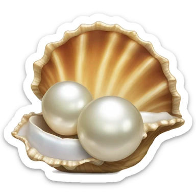 Open Sea shell with pearl sticker