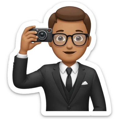 Hombre moreno con gafas haciendo fotos en una boda sticker