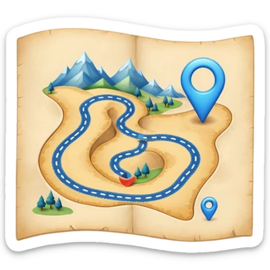 create a realistic emoji showing a logistic route sticker