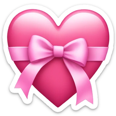 Pink heart with a pink bow on top sticker