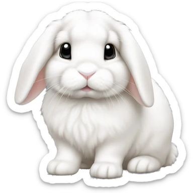 White holland lop bunny  sticker