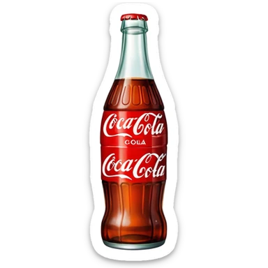 retro Coca Cola bottle with vintage logo sticker