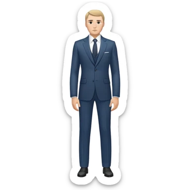 Russian man full length in suit photorealistic serious sticker