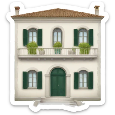 White Italian villa sticker