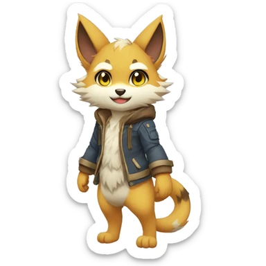 Kemono-style, Chibi, Anthro-Fur-Sona-Fakémon, Full Body sticker