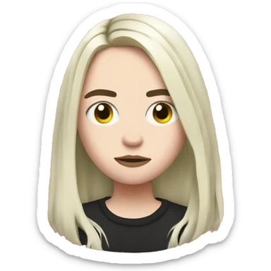 billie eilish with red roots sticker