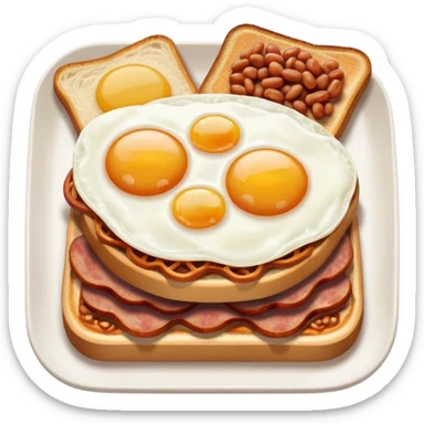 full English breakfast, simplified, icon-like, suitable for a GTA-style inventory system sticker