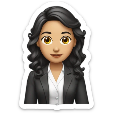 Profesora-joven-colombiana-cabello castaño-bata sticker