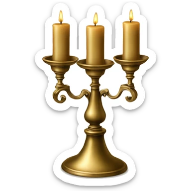 brass vintage candlestick for three candles sticker