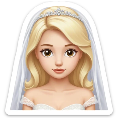Beautiful finish blonde girl with wedding dress sticker