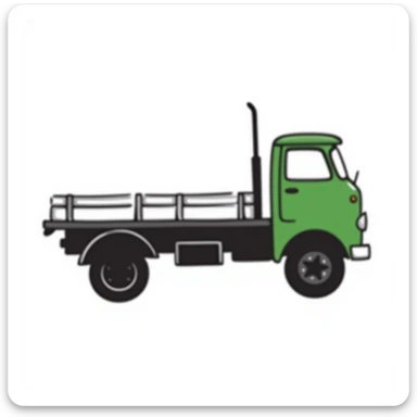 ZIL 130 Soviet truck with green cabin and flatbed, classic vintage Russian truck from 1960s sticker