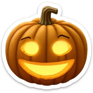 The word “THANKFUL” carved into a pumpkin, glowing from within. sticker