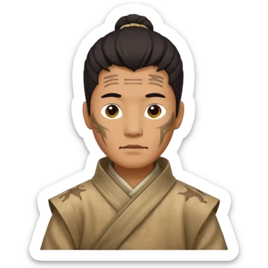 china ancient man, tattered puma skin cloth sticker