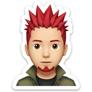 Mike Shinoda red spike hair sticker