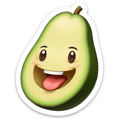 avocado with big mouth  sticker
