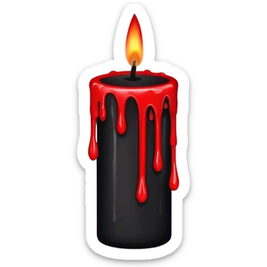 Black candle with blood drips sticker