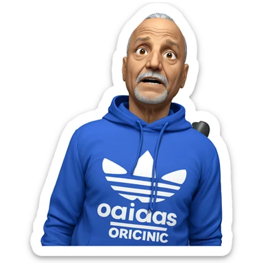 old man in hoodie sticker