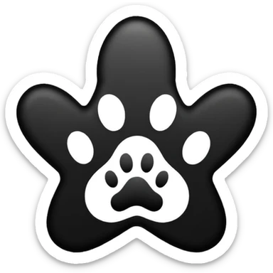 star emoji with a paw print inside, clean modern style sticker