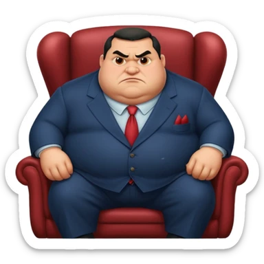 Mafia big fat boss pixar style sit on a chair sticker
