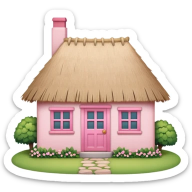 pink cosy house  sticker