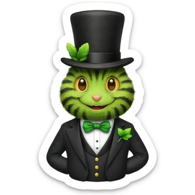 Caterpillar wearing a suit and top hat sticker