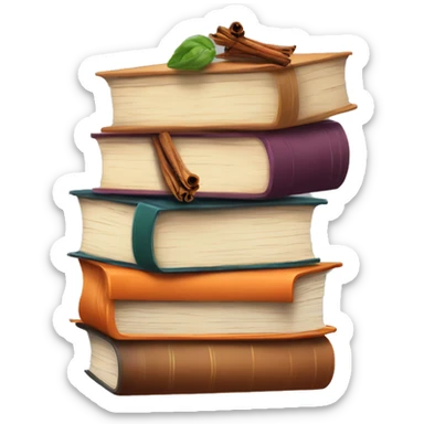 stack of books with spice sticker