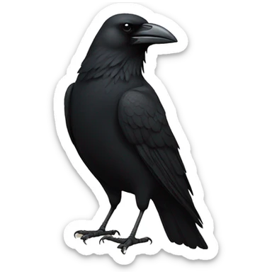 a crow smokes a cigarette sticker