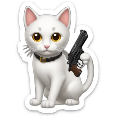Gato con pistola sticker