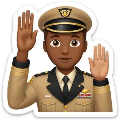A black man doing a salute sticker