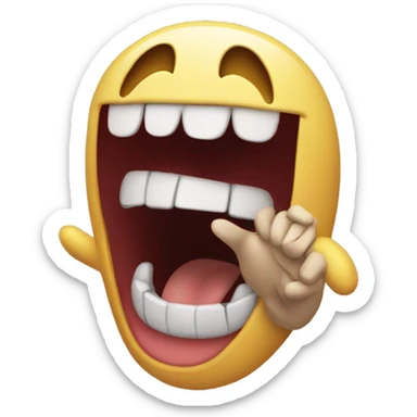 Screaming emoji with hands on the head sticker