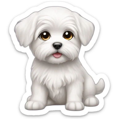 maltese puppy sticker