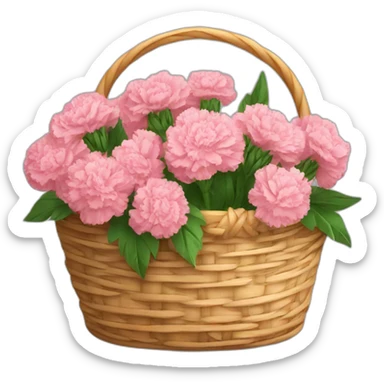 basket of carnations flowers sticker
