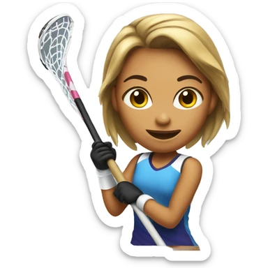 girl playing field hockey sticker
