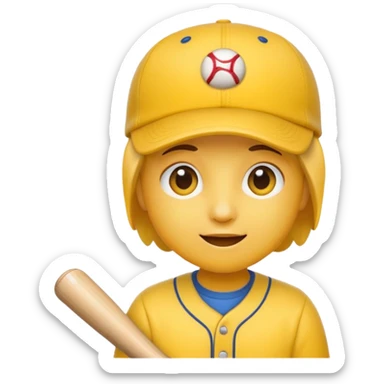 an emoji with no face with a baseball cap on sticker
