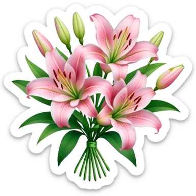 bouquet of pink lilies sticker