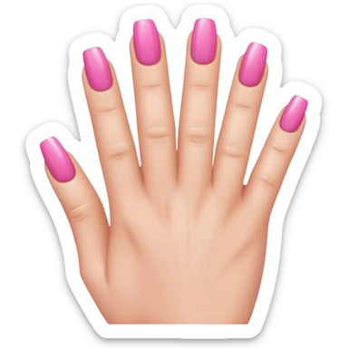 Nails with pink lovie Dovie nails sticker