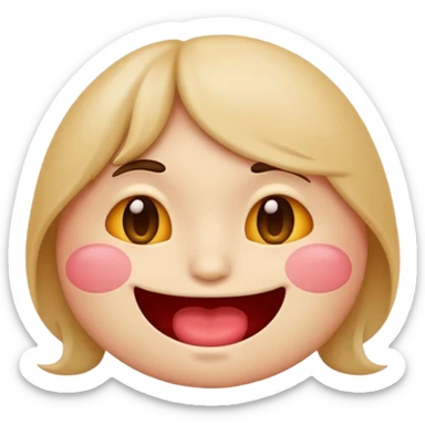 Regular emoji face biting it’s lip sticker