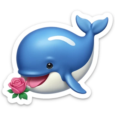 un bébé baleine tout chou avec une tétine dans la bouche sticker