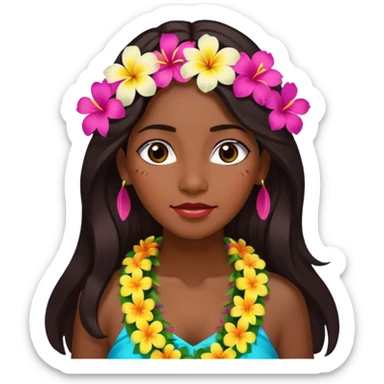 hawaian woman sticker