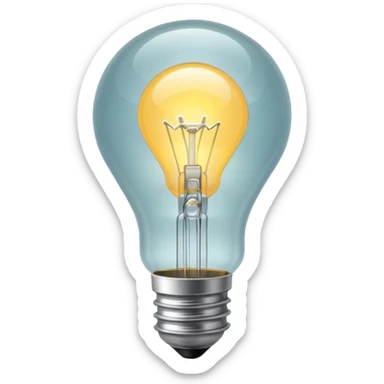 Lightbulb – Clear bulb glowing warmly sticker